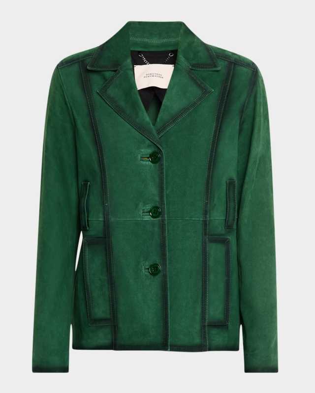 Soft Touch Button-Down Suede Jacket